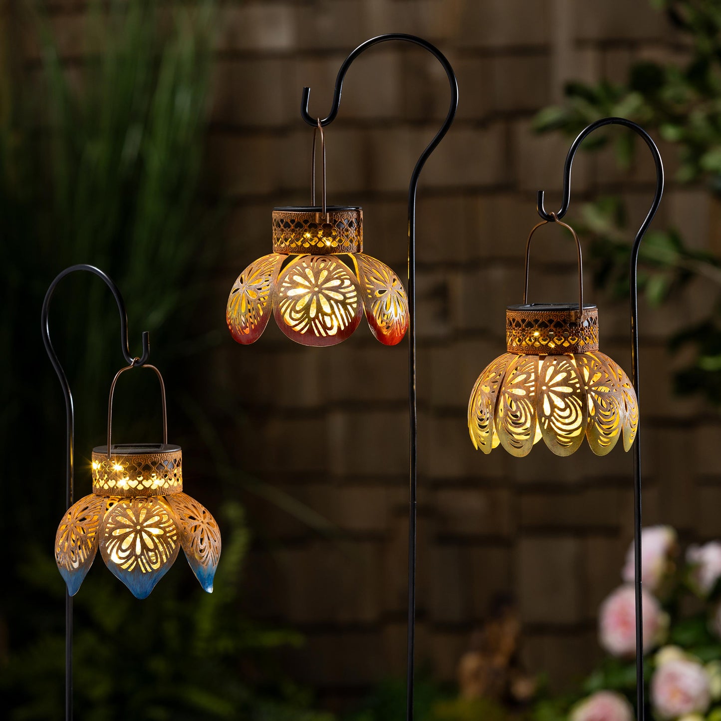 Solar Flower Lantern Garden Stake
