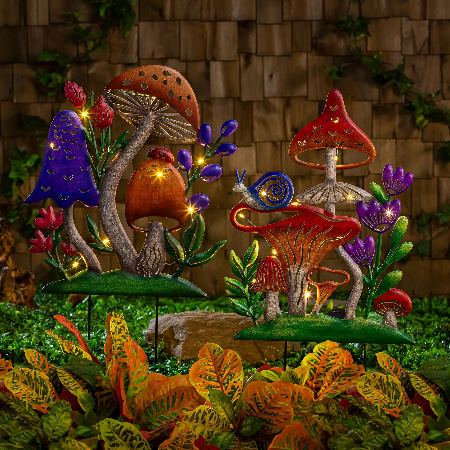 Solar Mushroom Garden Stake