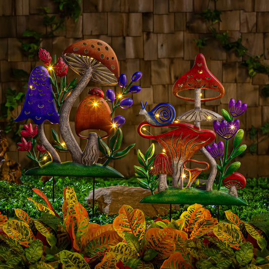 Solar Mushroom Garden Stake