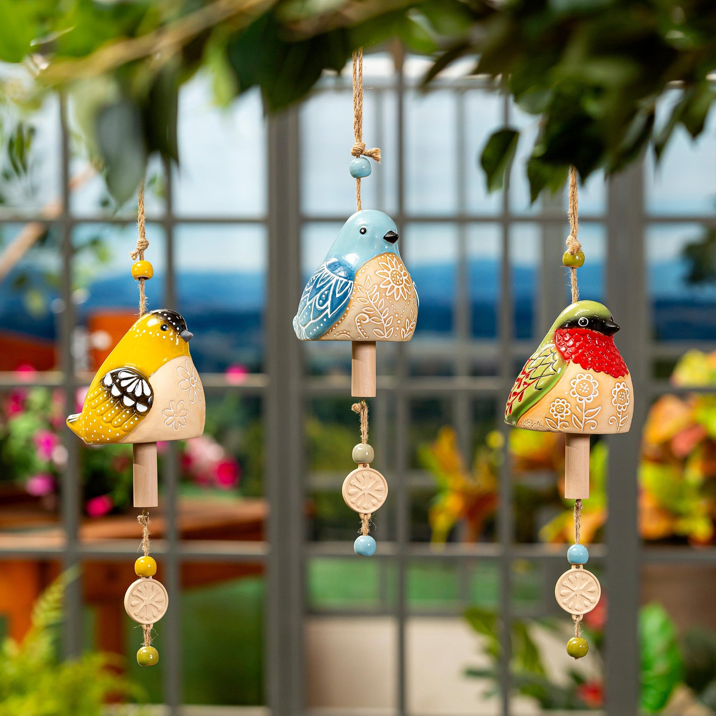 Ceramic Song Bird Garden Bell
