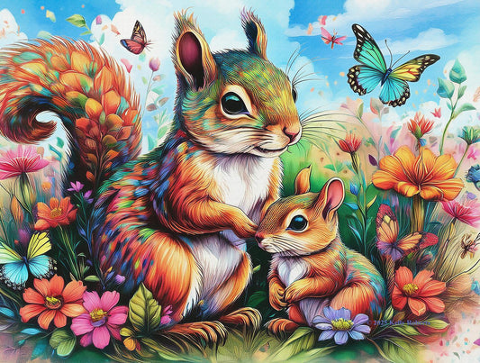 Squirrel Family Jigsaw Puzzle - 300 pc