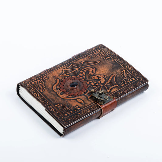 Stone Dragon Embossed Leather Journal