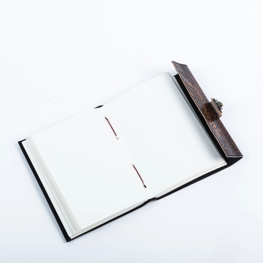 Stone Dragon Embossed Leather Journal