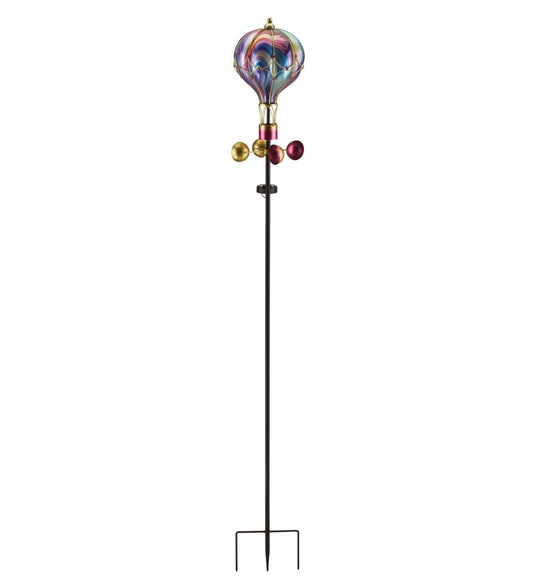 Swirl Balloon Spinner Solar Garden Stake - Purple