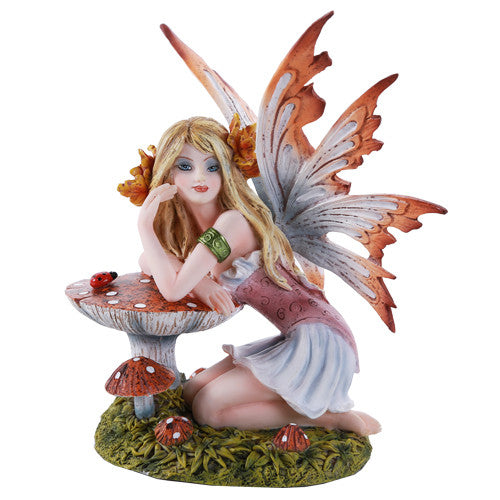 Autumn Toadstool Fairy Figurine