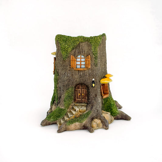 Tree Stump Fairy House Planter