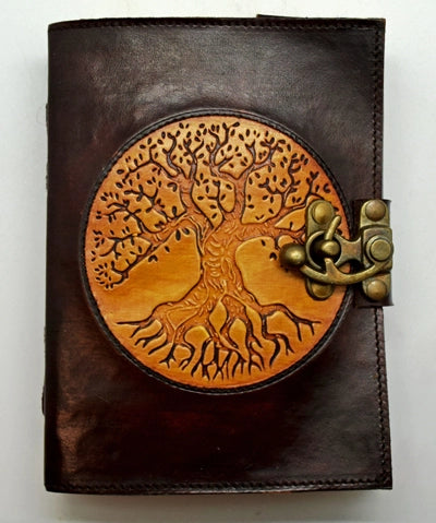 Tree of Life 2-Tone Embossed Leather Journal