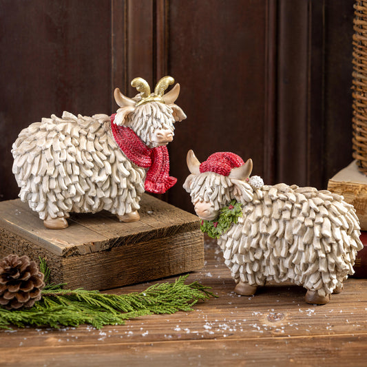Holiday Highland Cow Figurines