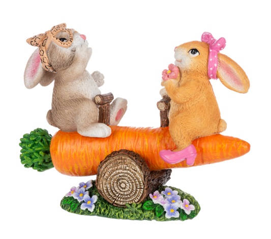 Talk to the Fluff Bunnies on Carrot Seesaw Figurine