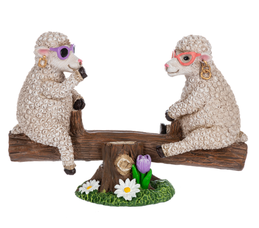 Talk to the Fluff Sheep on Seesaw Figurine