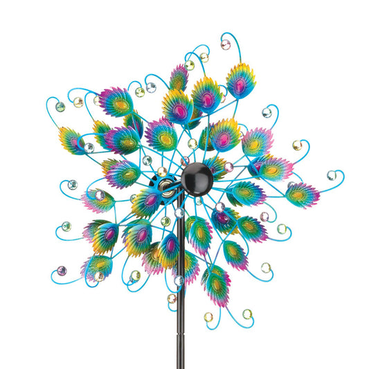 Peacock Garden Stake Wind Spinner