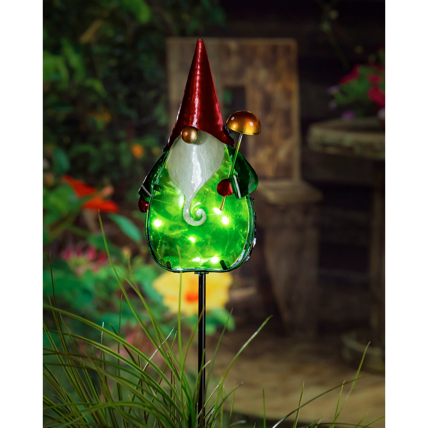 Gnome Secret Solar Garden Stake