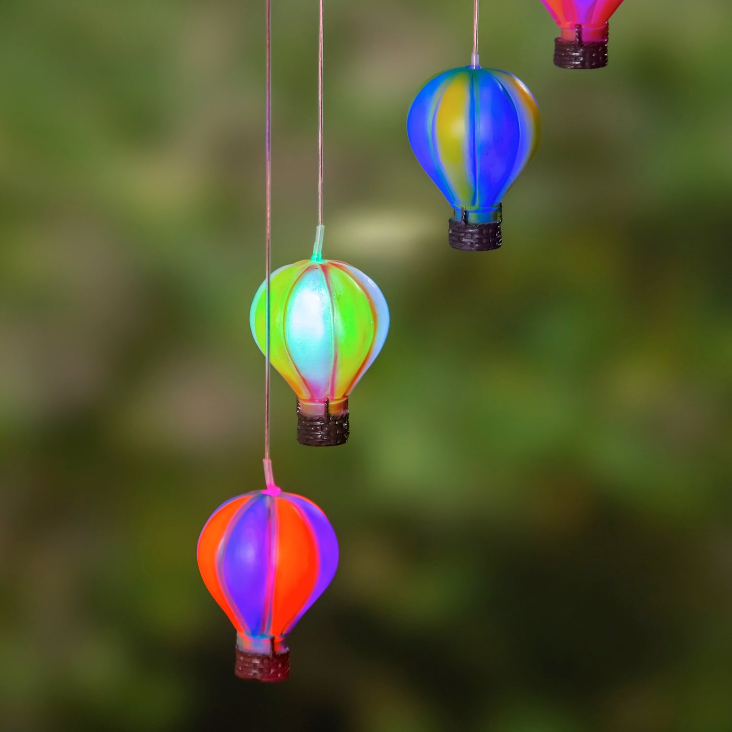 Hot Air Balloon Color Changing Solar Garden Mobile