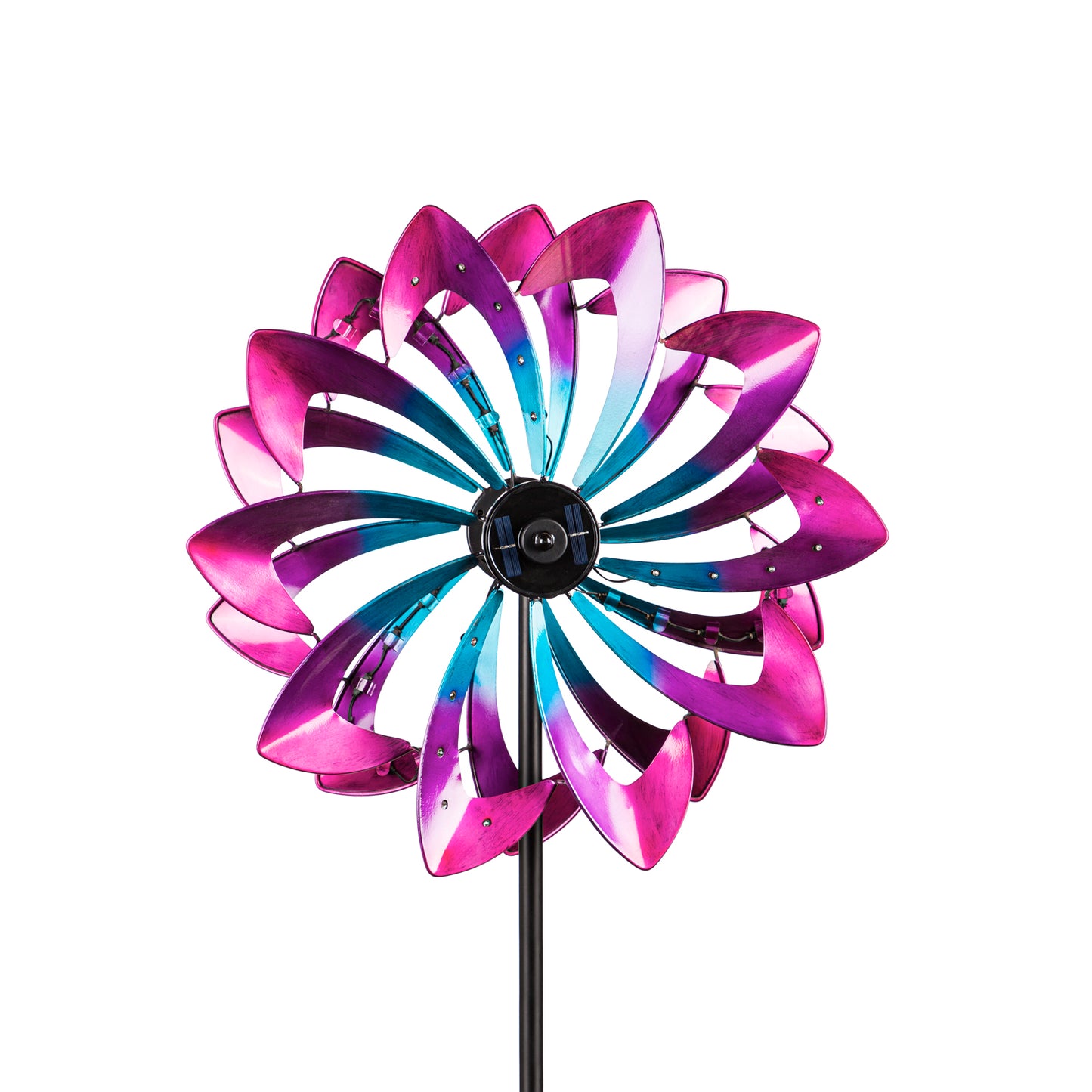 Magenta Solar Spinner Garden Stake