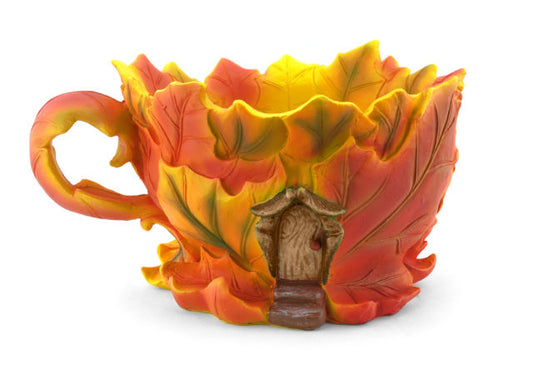 Tea Cup Planter | Maple Leaf