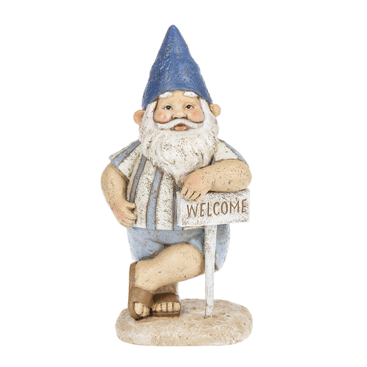 Welcome Sign Beach Garden Gnome