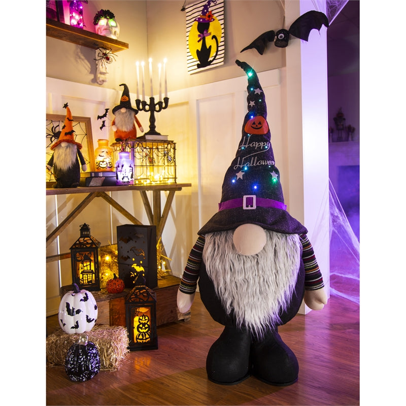 53" Plush LED Halloween Gnome Décor
