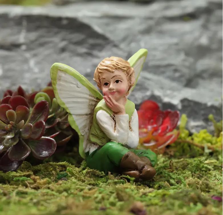Acorn Fairy Boy Fairy Garden Miniature