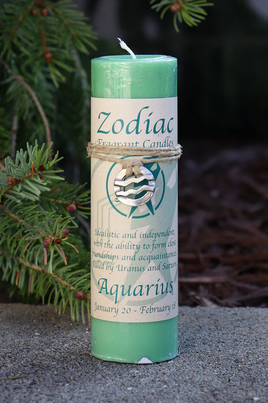Aquarius Zodiac Pendant Candle