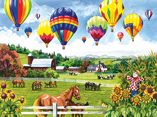 Balloons Over Fields Jigsaw Puzzle - 500 pc