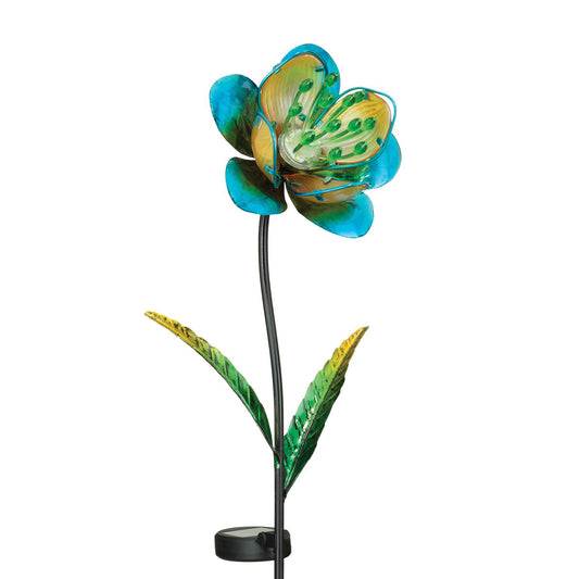 Mystic Flower Solar Garden Stake - Blue