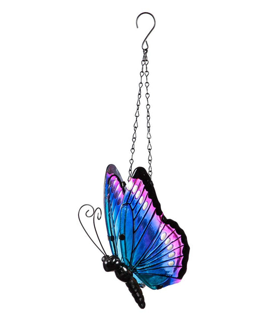 Blue & Purple Butterfly LED Lantern