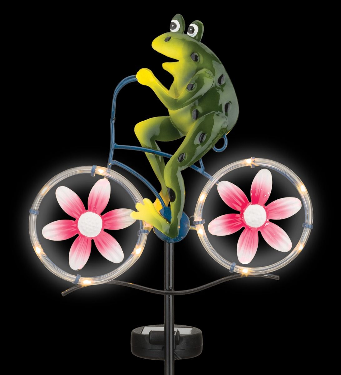 Cruising Frog Solar Garden Stake