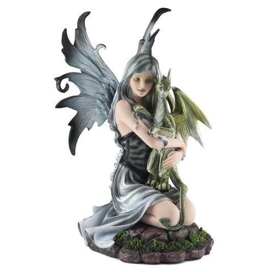 Fairy Holding Green Dragon