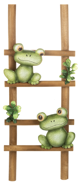 Frogs on Ladder Wall Plaque