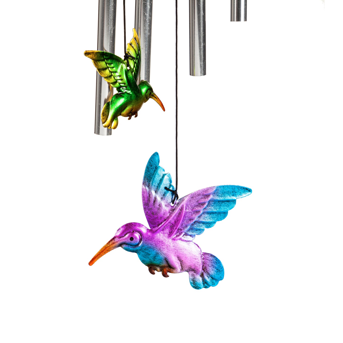 Glass and Metal Hummingbird Windchime