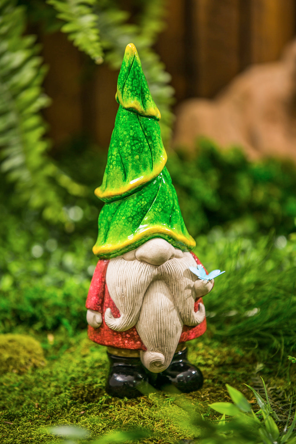 Terracotta Green Hat Garden Gnome