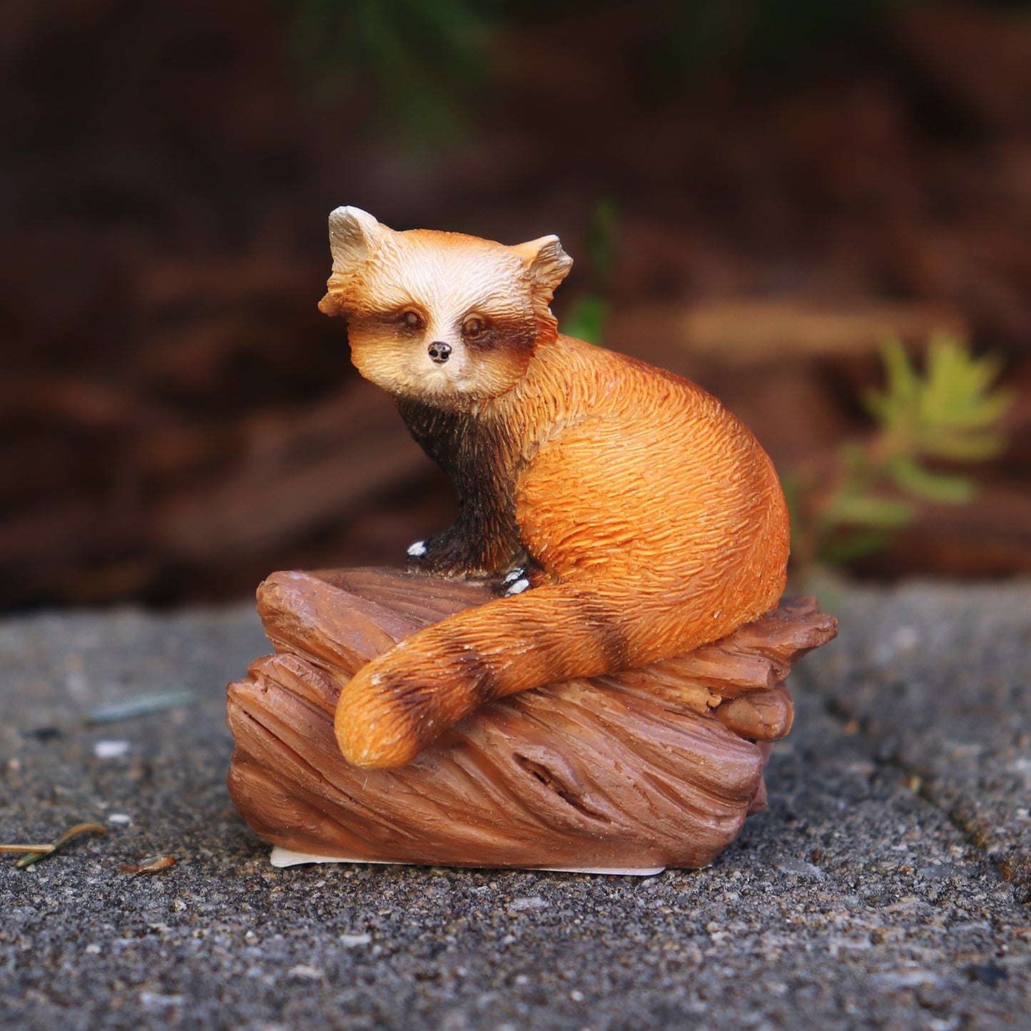 Red Panda on Log Fairy Garden Miniature