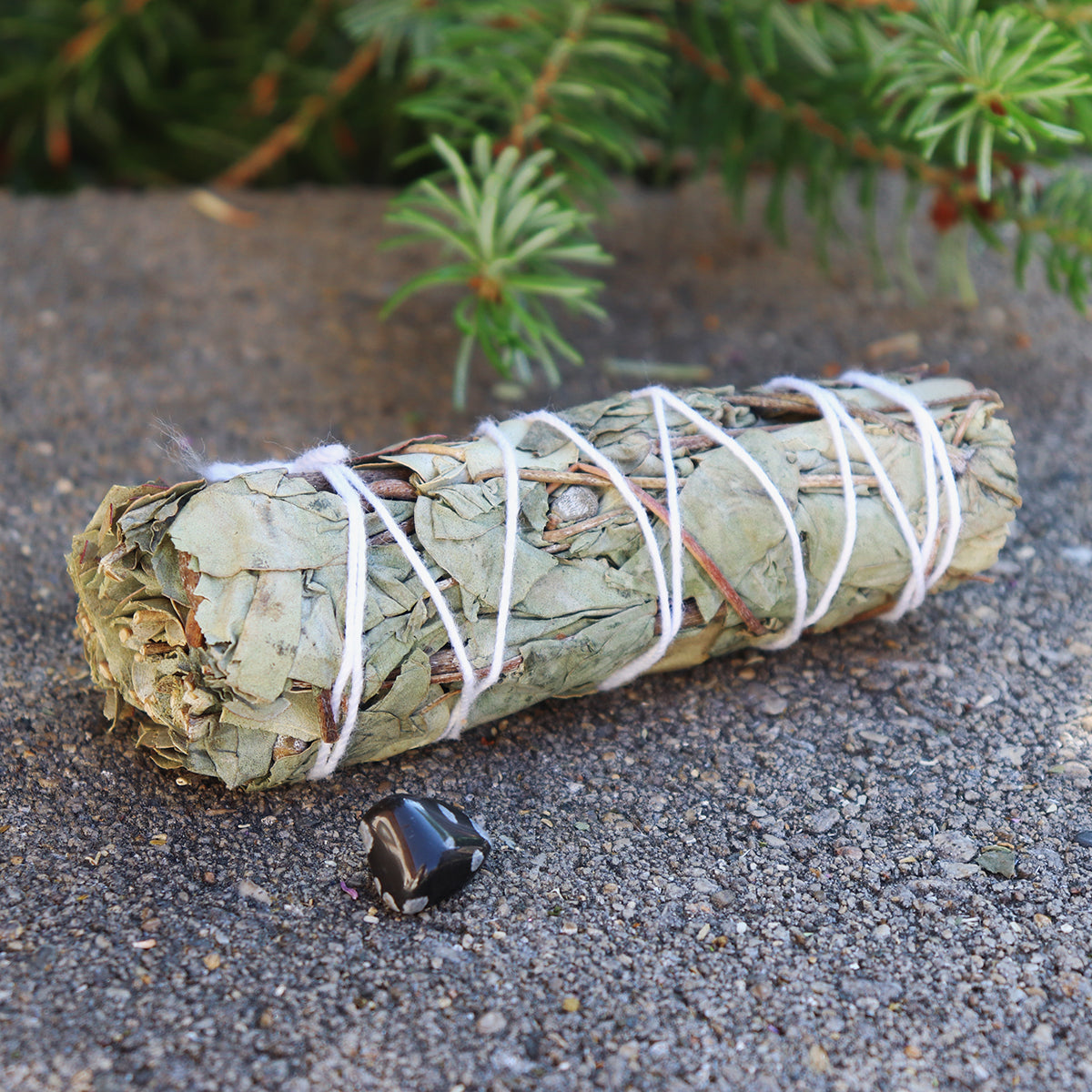 Eucalyptus Smudge with Snowflake Obsidian