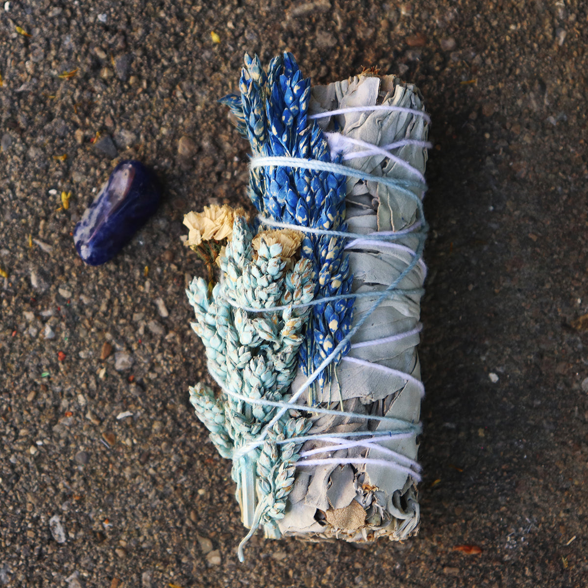 White Sage & Flowers Smudge with Sodalite