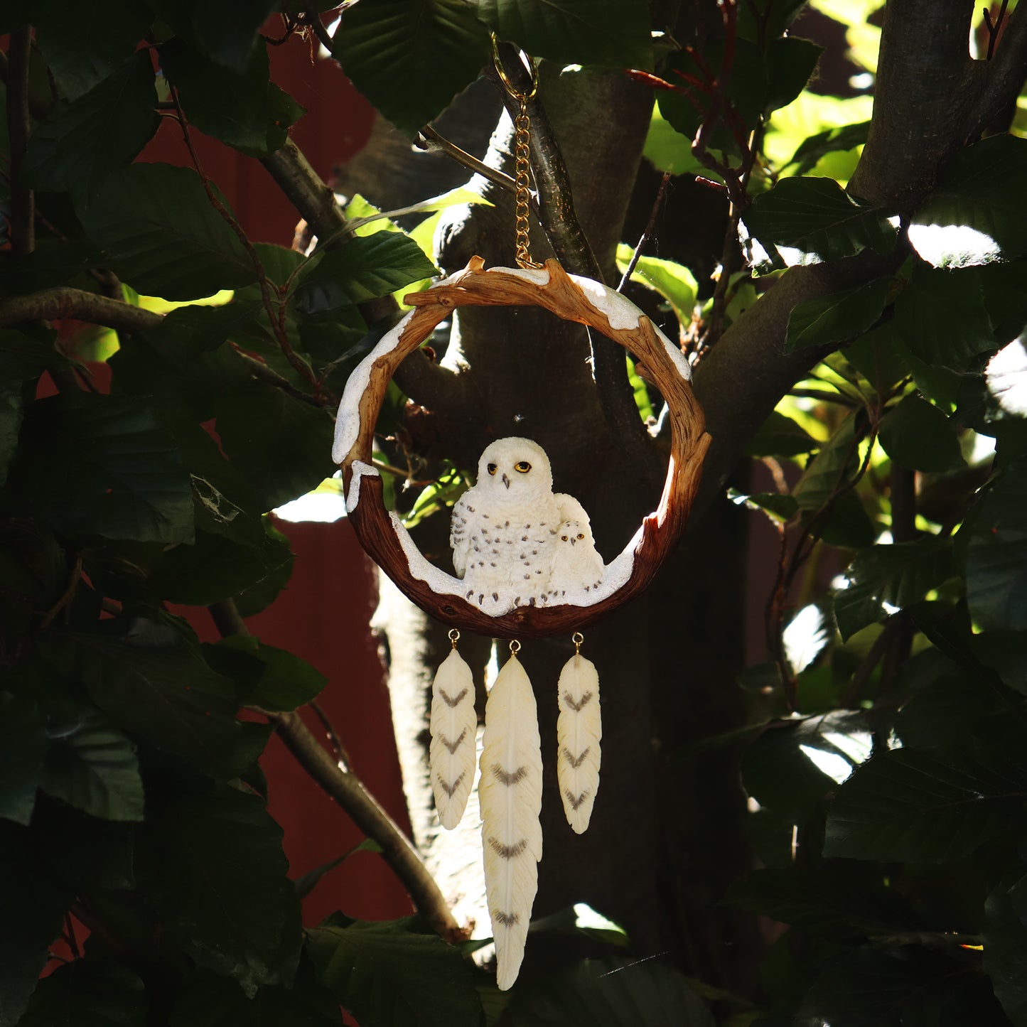 Snow Owl Dreamcatcher Garden Ornament