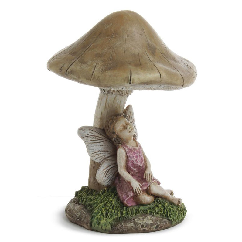 Fairy Snoozing Under a Mushroom