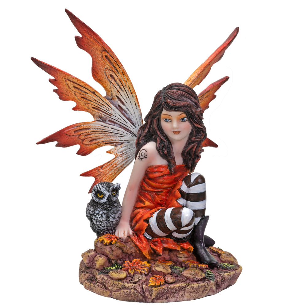 Autumn Fairy with Owl Figurine
