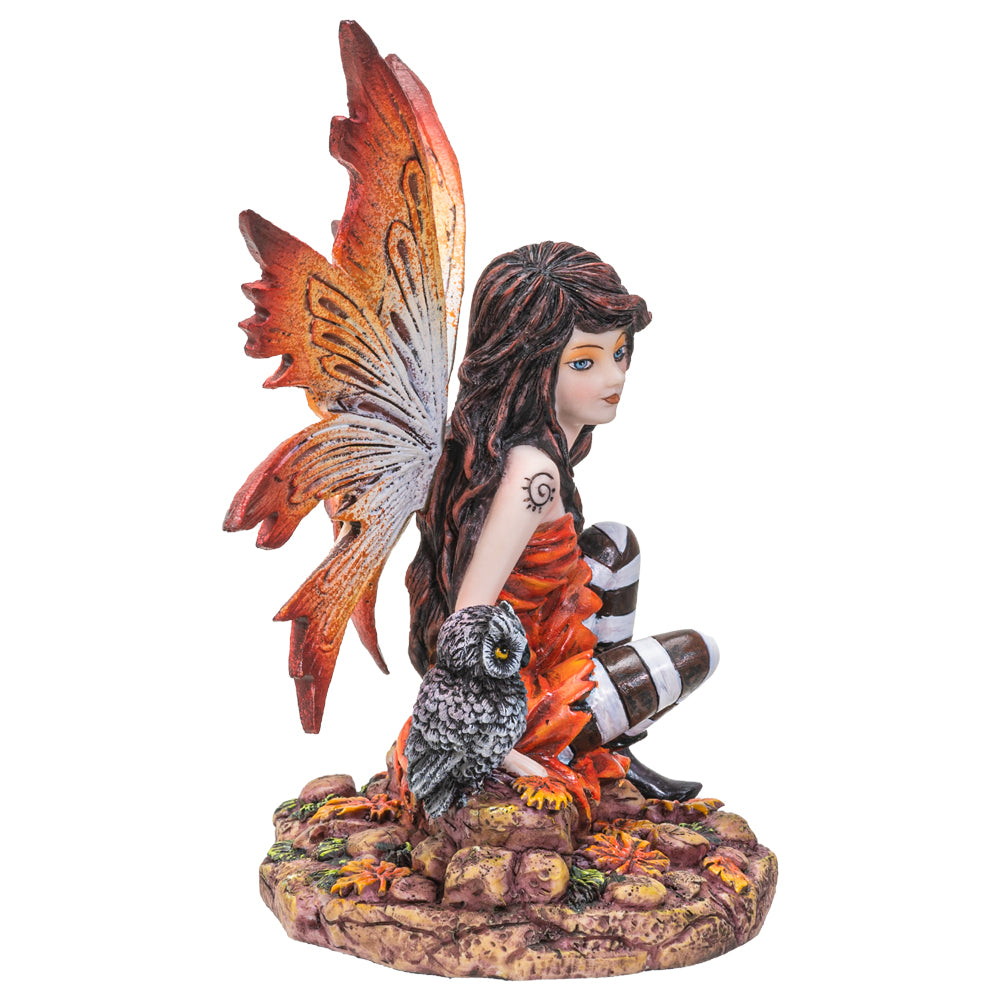 Autumn Fairy with Owl Figurine