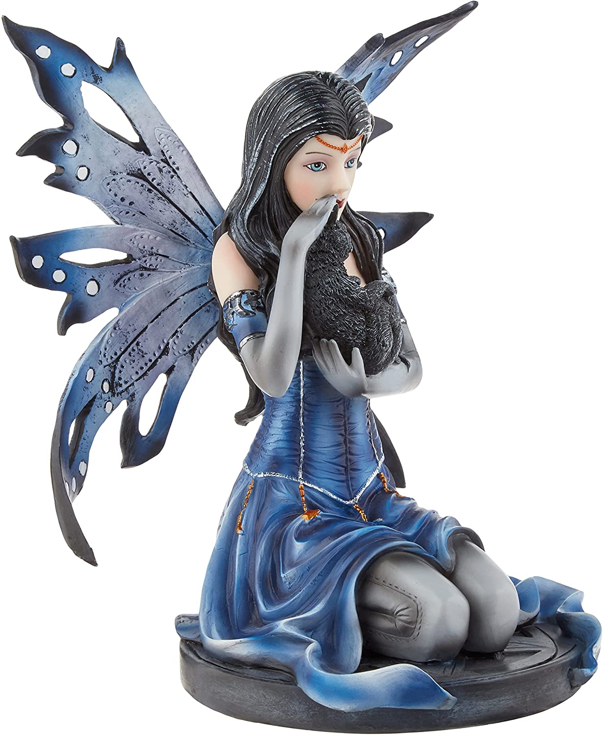 Mystical Black Cat Fairy Figurine