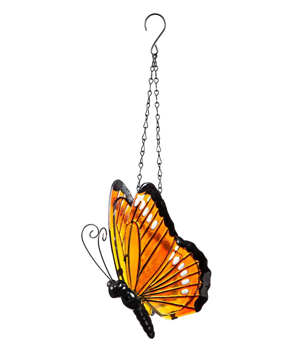 Orange Butterfly LED Lantern