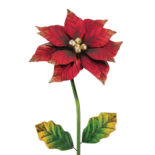 Poinsettia Garden Stake