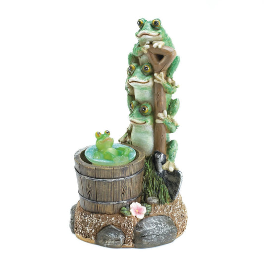 Solar Rotating Frog Décor
