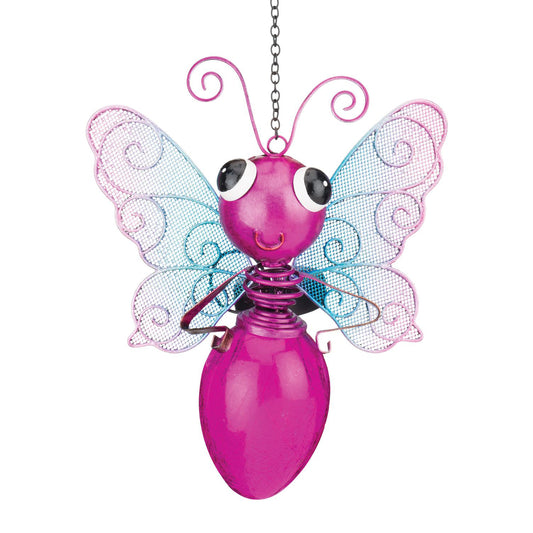 Pink Butterfly Solar Garden Lantern
