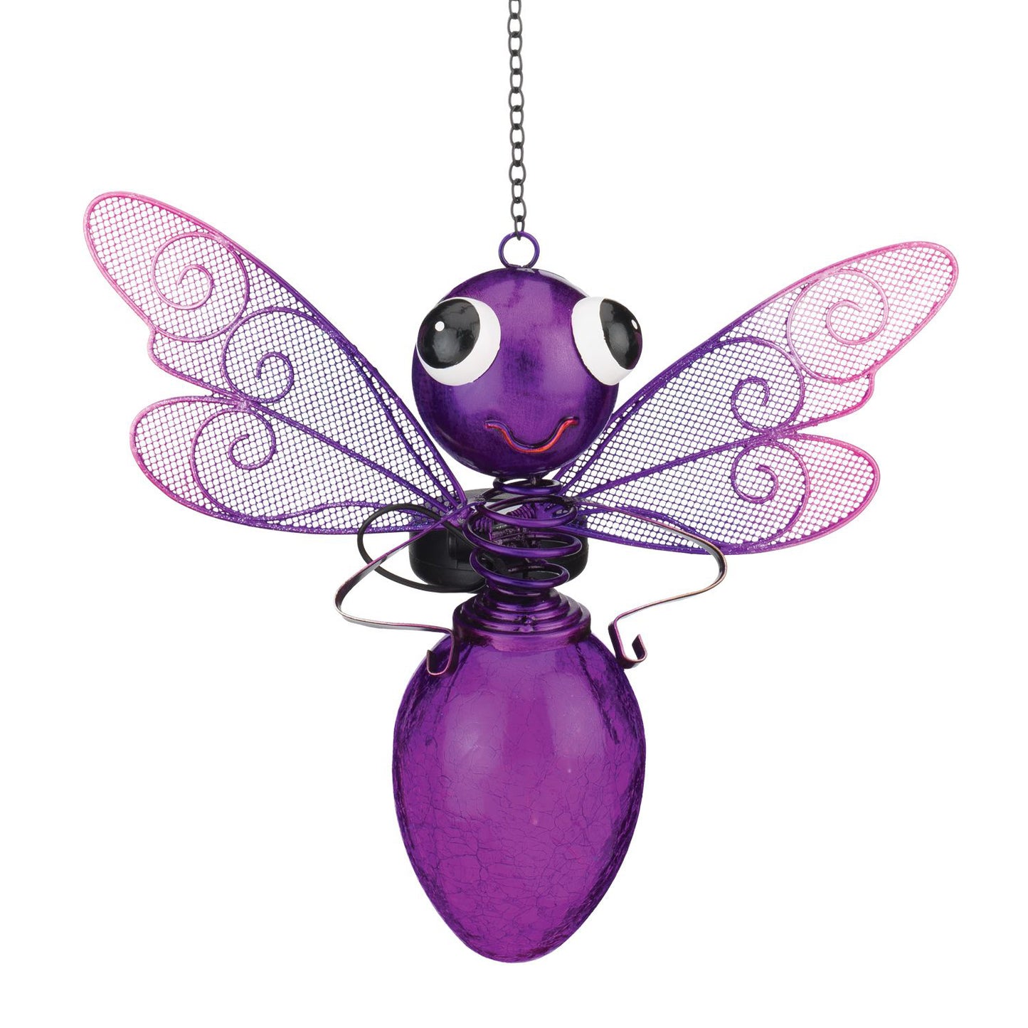 Purple Dragonfly Solar Garden Lantern