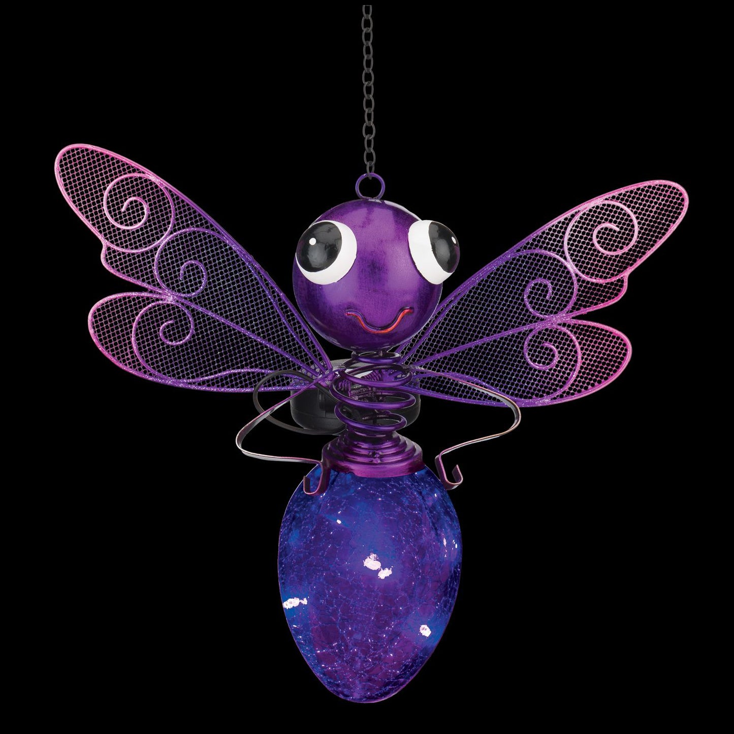 Purple Dragonfly Solar Garden Lantern