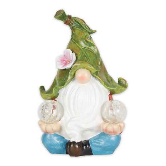 Gnome Meditating Solar Garden Gnome