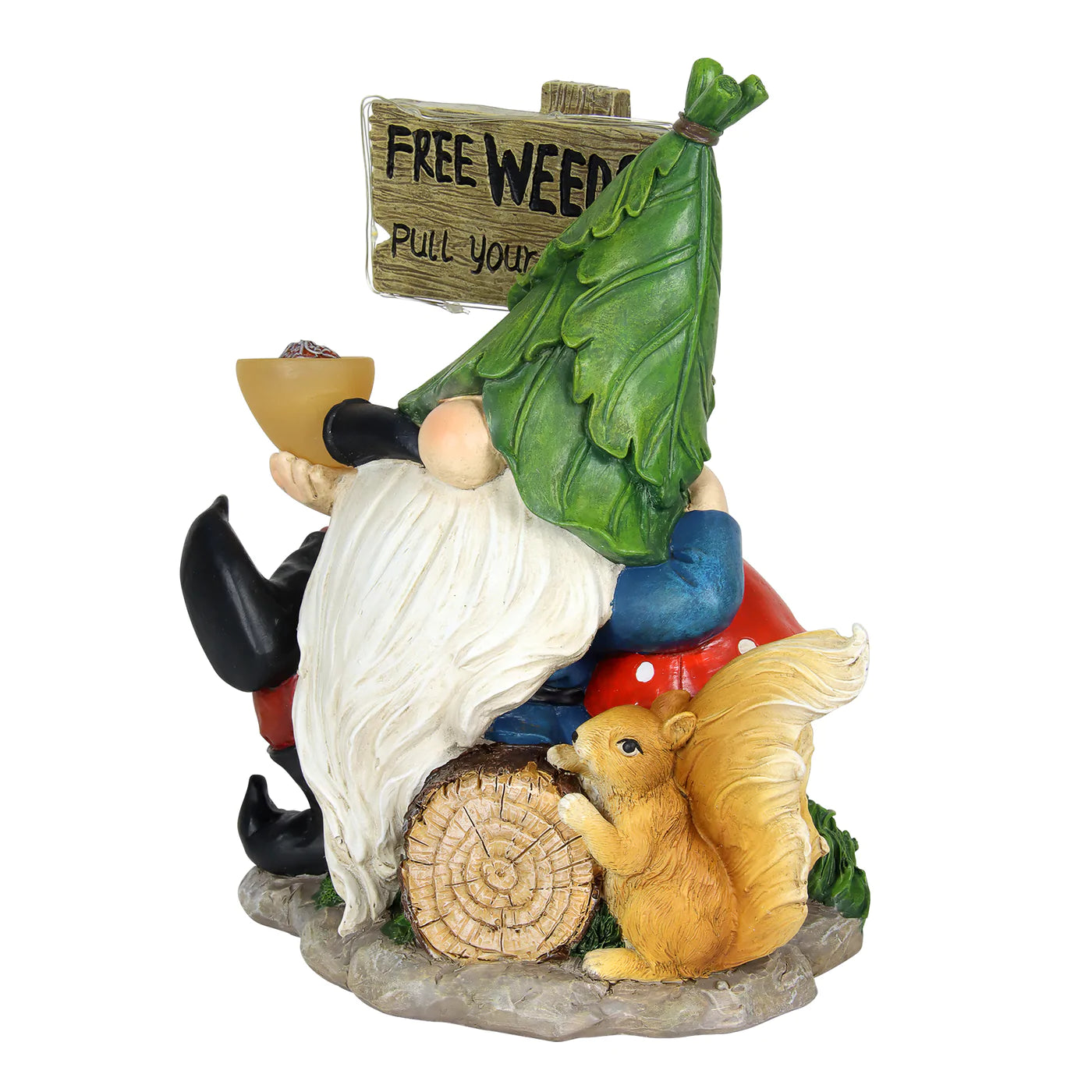 Free Weeds Solar Garden Gnome