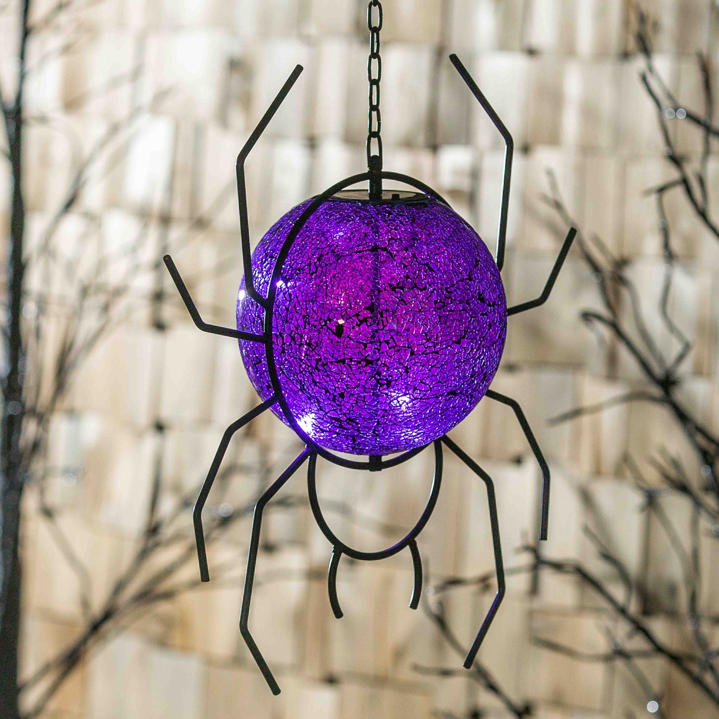 Solar Hanging Mosaic Spider