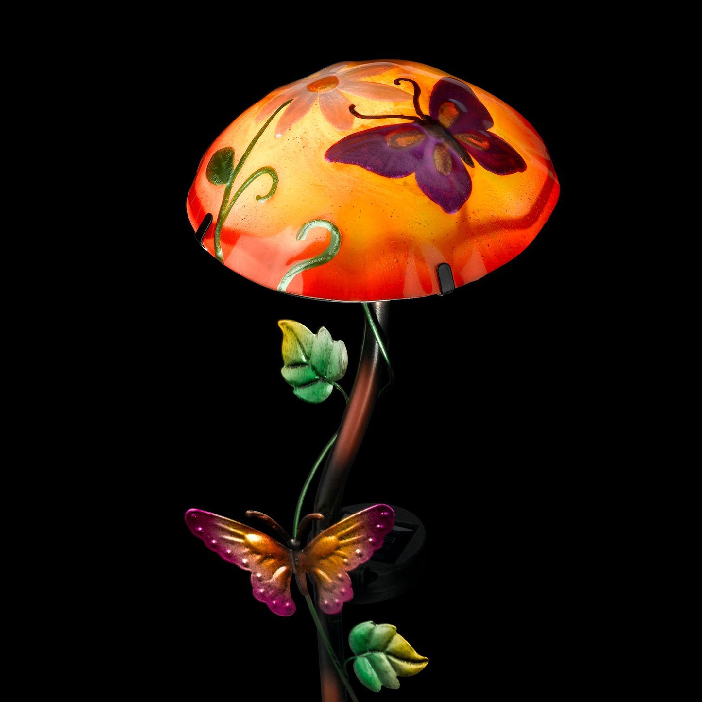 Butterfly Mushroom Solar Garden Stake