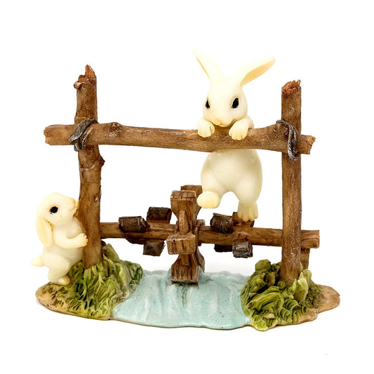 Bunnies on Water Wheel